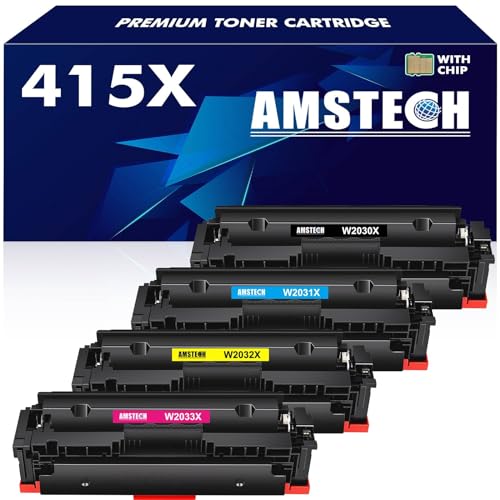 415X 415A Toner: (With Chip) Compatible for HP 415X Toner Cartridge Multipack Color Laserjet Pro MFP M479dw M479fdw M479fnw M479fdn M454dw M454dn W2030X (4 Pack