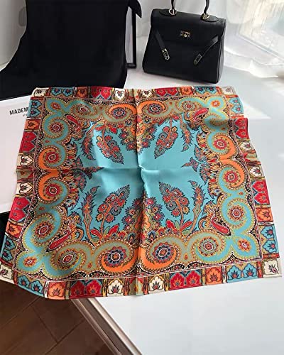 PoeticEHome 100% Pure Mulberry Silk Square Scarf 27"x27" Women Neckerchief Headscarf Gift Packed2