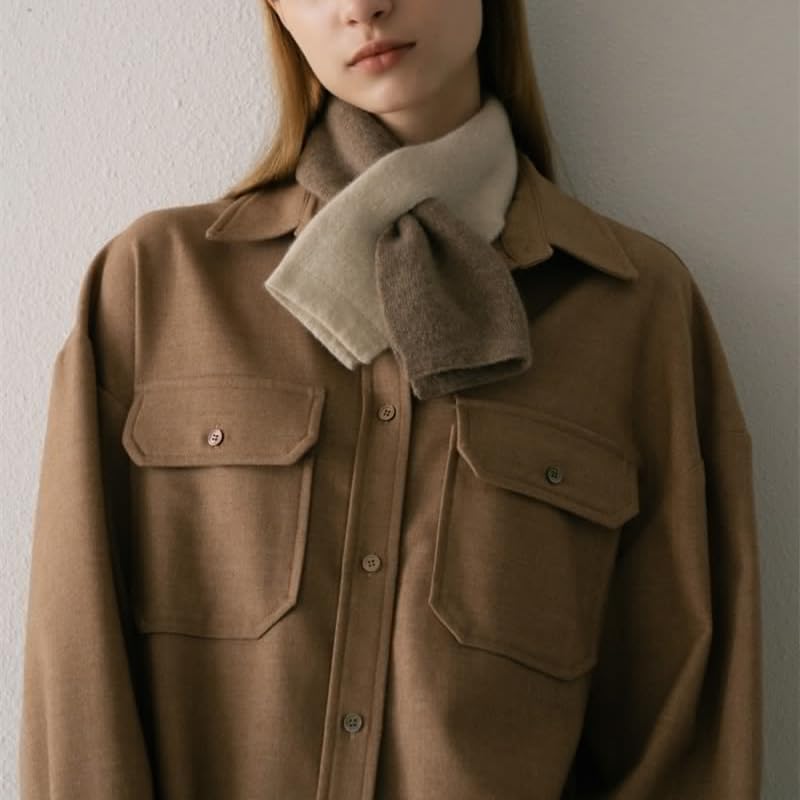 Knit Triangle Scarf Pull Through Scarf for Women Short Keyhole Scarf Y2k Old Money Aesthetic Accessories3