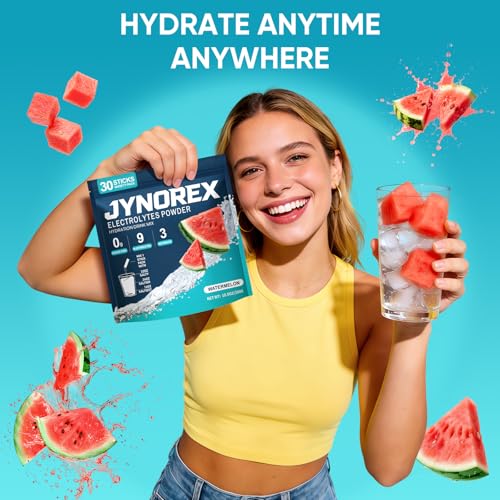 Image of Electrolytes Powder Packets Sugar Free, 30 Sticks High Sodium Hydration Packets, Low Calorie Electrolyte Packets Drink Mix Liquid Daily IV with Watermelon, 10.5OZ