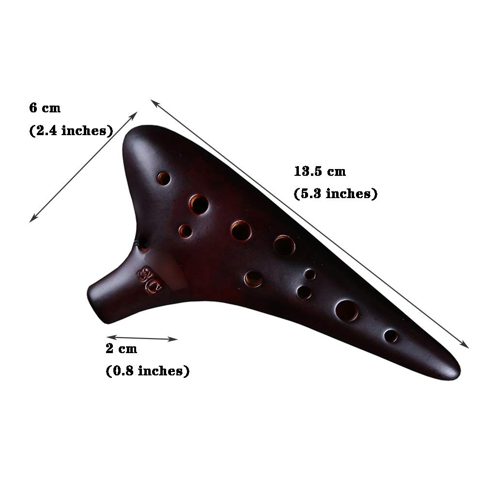 ocarina, Ocarina classica in argilla affumicata a 12 fori con tonalità alta in Do, decorazioni creative for strumenti musicali a forma di sottomarino