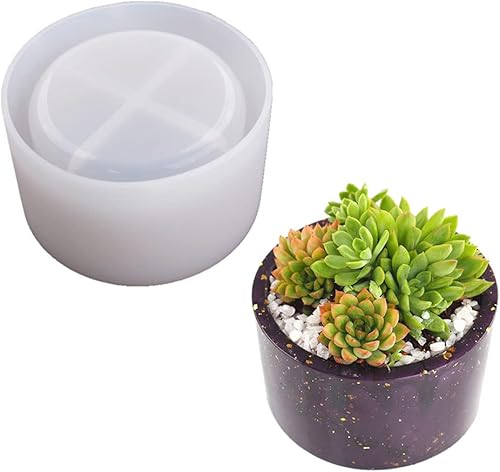 Miniatura 1 de Molde redondo de resina para maceta, molde de resina cilíndrica de silicona, para bricolaje, macetas de jardinería, manualidades, decoración del
