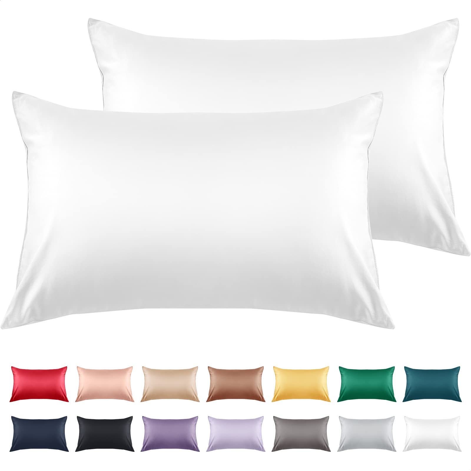 WarmstarCotton Pillow Cases King Size Set of 2, 600 Thread Count Pillowcases 20x36 Inches, Soft Long Staple Cotton Pillowcases Breathable with Envelope Closure,WhiteOEKO-TEX STANDARD 100