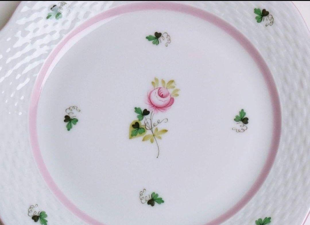HERENDヘレンドウィーンの薔薇デザートプレートペアウィンナーローズ19c美品 HERENDヘレンドウィーンの薔薇デザートプレートペアウィンナー