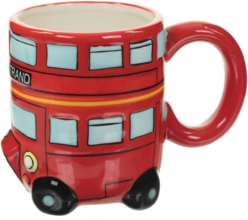 Spring Bus Folk Mugs 16 Ounce Porcelain Cups for Coffee, Tea, Cocoa, Succulent Plants Planter Pots Home Decoration