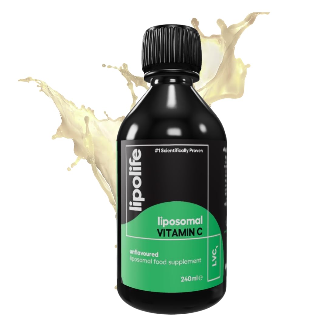 LVC1 Liposomal Vitamin C Liquid 240ml – High Strength - 48 Days Supply, No Tablets, Clinically Proven Higher Absorption, Gluten-Free, Vegan, Immune & Collagen Support Supplement