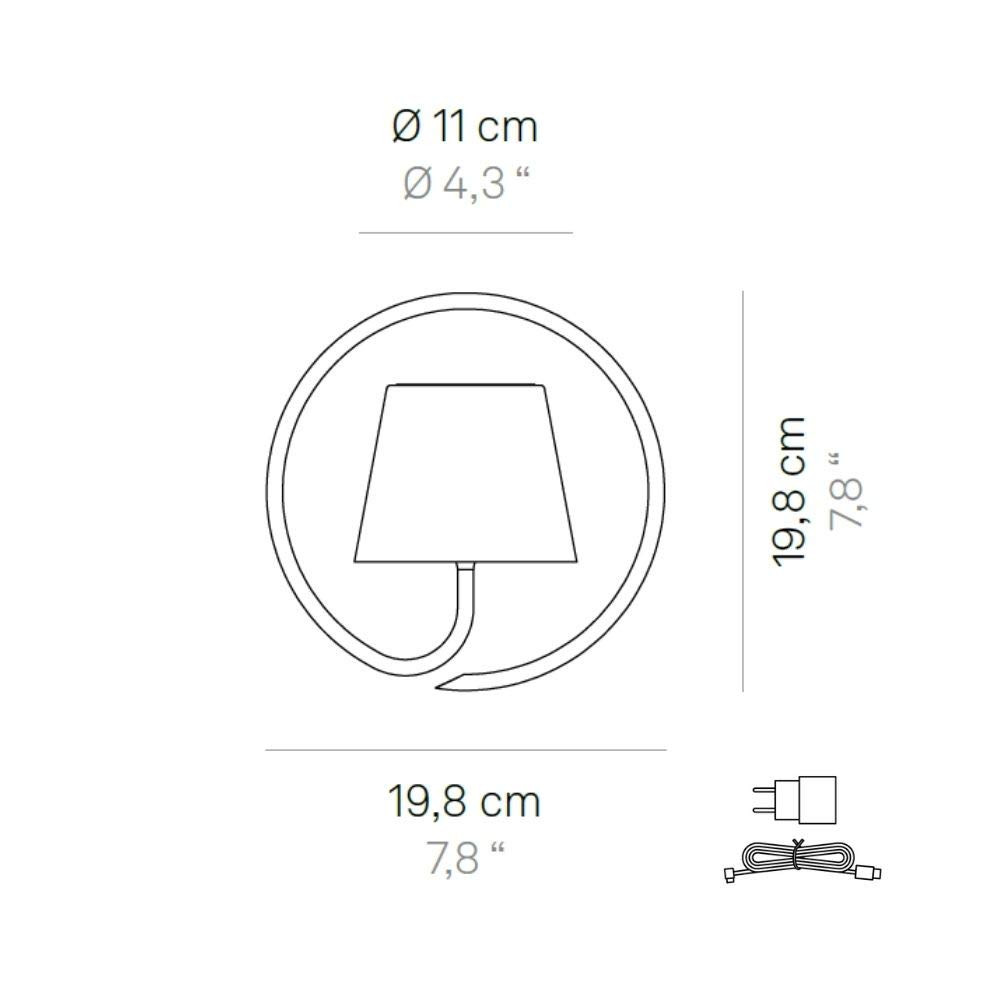 Zafferano Poldina Lampada Ricaricabile LED a Sospensione, Corpo in Alluminio, Protezione IP54, Adatta per Uso Esterno/Interno, Regolabile, Presa EU 2.2 W, Bianco