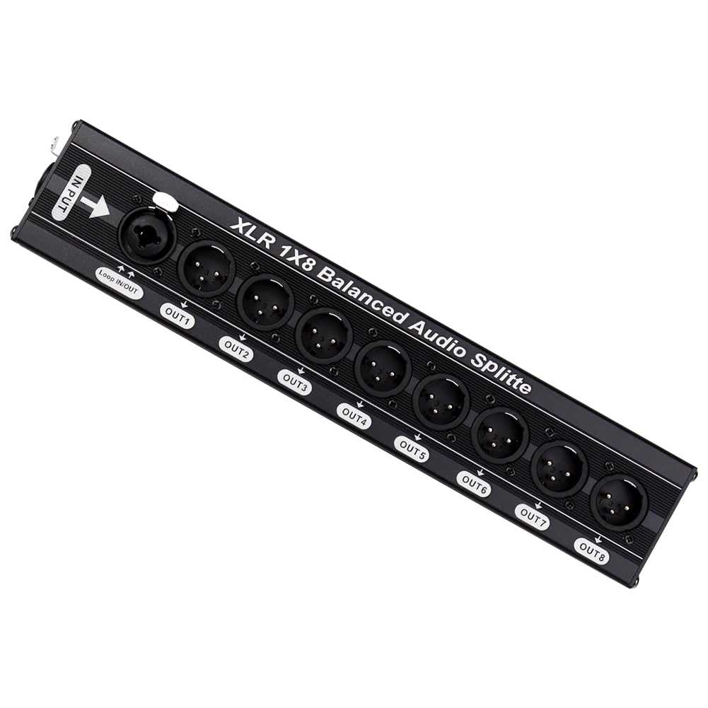 XLR-Splitter 1 Eingang 8 Ausgänge Symmetrisch Loop-Ausgang Pro