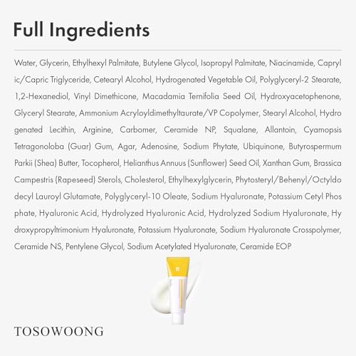 Image of TOSOWOONG Ceramide Barrier Cream for Dry & Sensitive Skin, Hydrating, Dewy