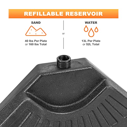 Image of NUU GARDEN Round Patio Umbrella Base, Weighted Umbrella Base with Hand-turn Knob, for Garden, Backyard, Poolside