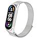 AHANGA Correa para Xiaomi Mi Band 6 Pulseras MiBand 5/4/3 Metal Correas Imán de Actividad Reloj Wristband Recambio Bandas de Acero Inoxidable con Cierre magnético Cerradura Strap para Hombres Mujer