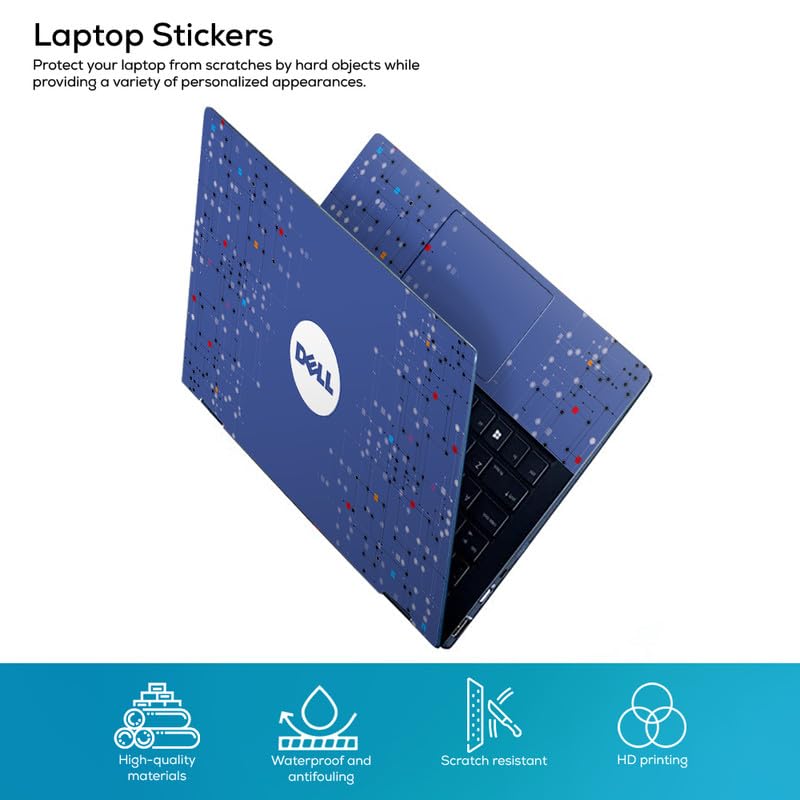 Image of Galaxsia DL245 Top+Wrist Pad Vinyl Laptop Skin /Sticker /Cover for 14 Inches Laptops Laminated-Removable-HD Quality Compatible for Dell (13.8x9.6 Inches)