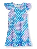 WonderBabe Girls Nightgowns Size 7-8 Kids Mermaid Pajamas Mermaid Dress 3D Printed Flutter Sleeve Sleepwear Nightdress Nightshirt
