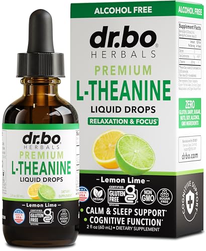 Image of L Theanine 200mg Liquid Drops - Natural Sleep Support & Focus Supplement for Kids & Adults - Vegan, Non-GMO, Gluten Free 200mg Pure L-Theanine Drops Liquid Supplements, Mood Ltheanine for Kids 2 FL Oz