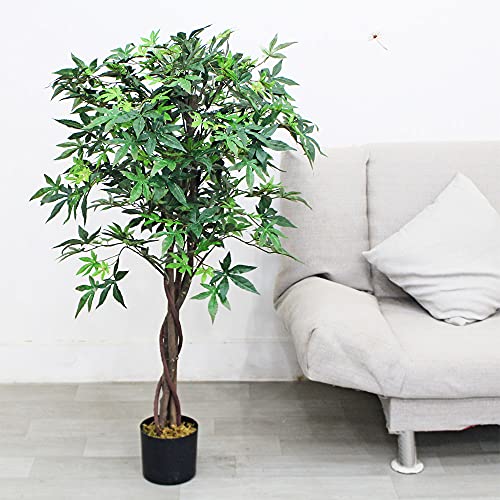 Künstlicher Ahornbaum Decovego 120 cm mit Echtholzstamm für Dekoration