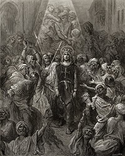 Peinture sur Toile Louis IX prisonnier en Égypte Gustave Doré 60x90cm