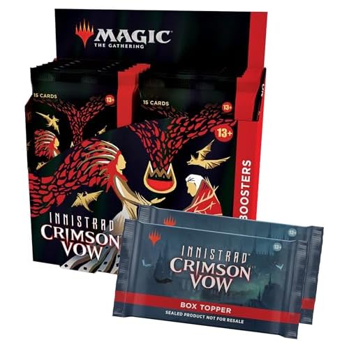 Magic: The Gathering Innistrad: Crimson Vow Collector Booster Box | 12 Packs + 2 Dracula Box Toppers (182 Magic Cards)