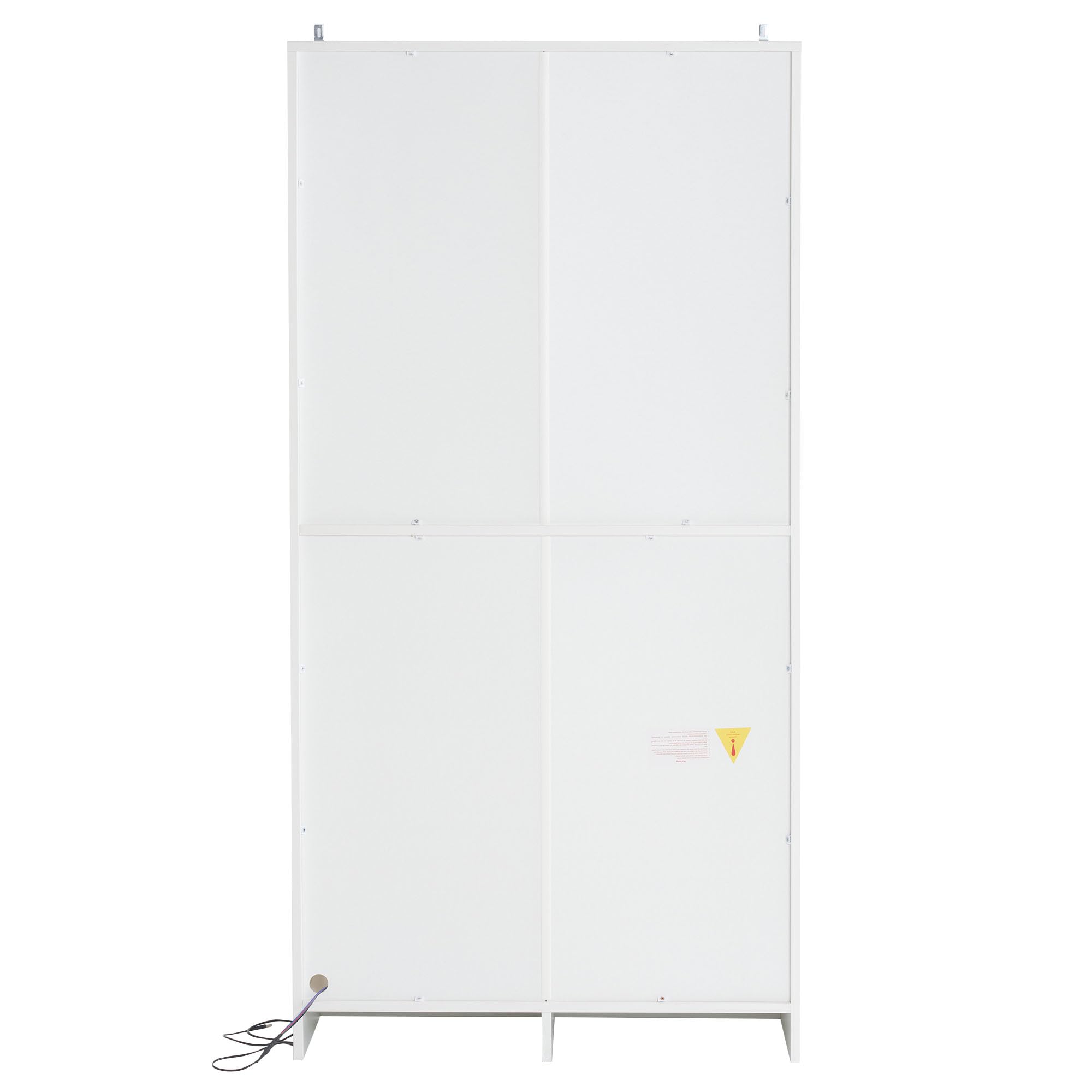 Set di 2 vetrine in vetro bianco con illuminazione a LED a 16 colori, vetrina con ante a battente e ripiani mobili, 80 x 40 x 160 cm (singolo), armadietto alto per soggiorno, armadio indipendente