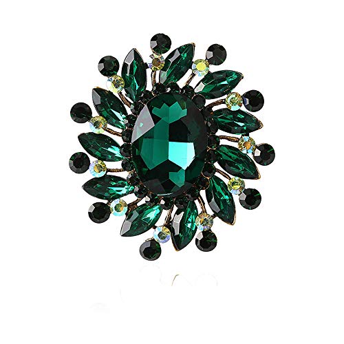 Flower Brooch Pins with Bouquet brooches pin Jewelry Accessories for Women (Green)