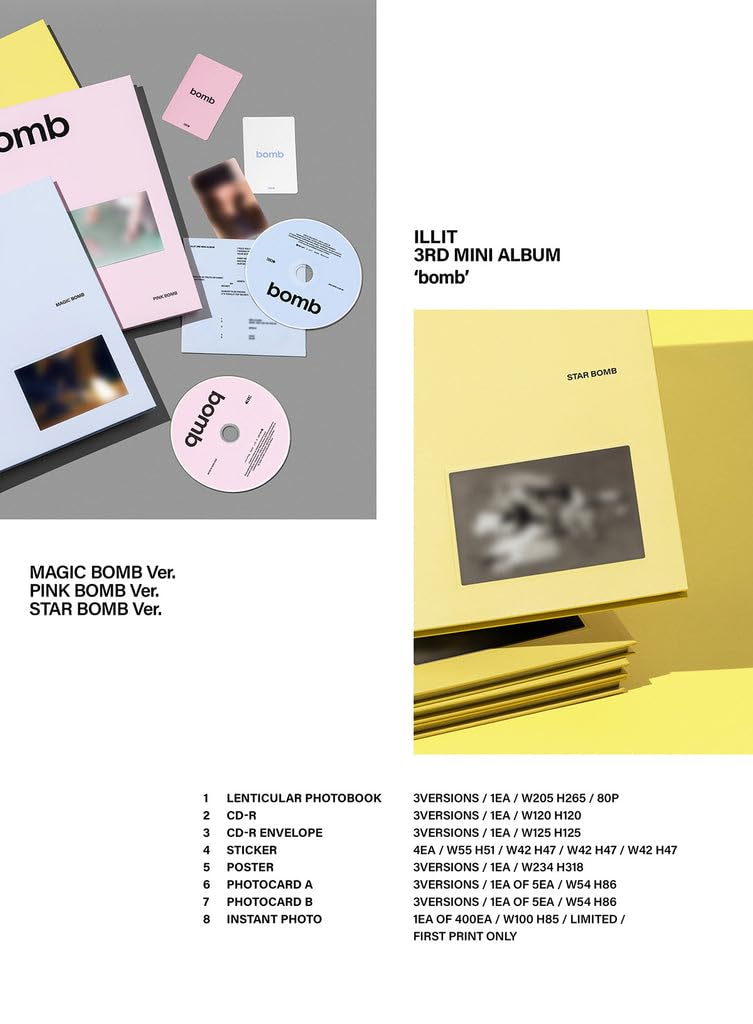 ILLIT ミニ3集アルバム bomb　アイリット　3nd CD イヤホン付き Amazon.co.jp: アイリット ILLIT - 3rd Mini Album bomb CD (3