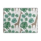 My Daily Giraffe Tropical Palm Leaves Area Rug 4'10" x 6'8", Living Room Bedroom Kitchen Decorative