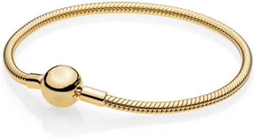 Pulsera de color dorado original con logotipo de la firma candado de serpiente pulsera para 925 dije de cuentas de plata para bricolaje 75in A41279