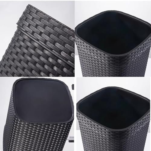 Cesto de basura tejido de alta resistencia con diseño cuadrado superior 3