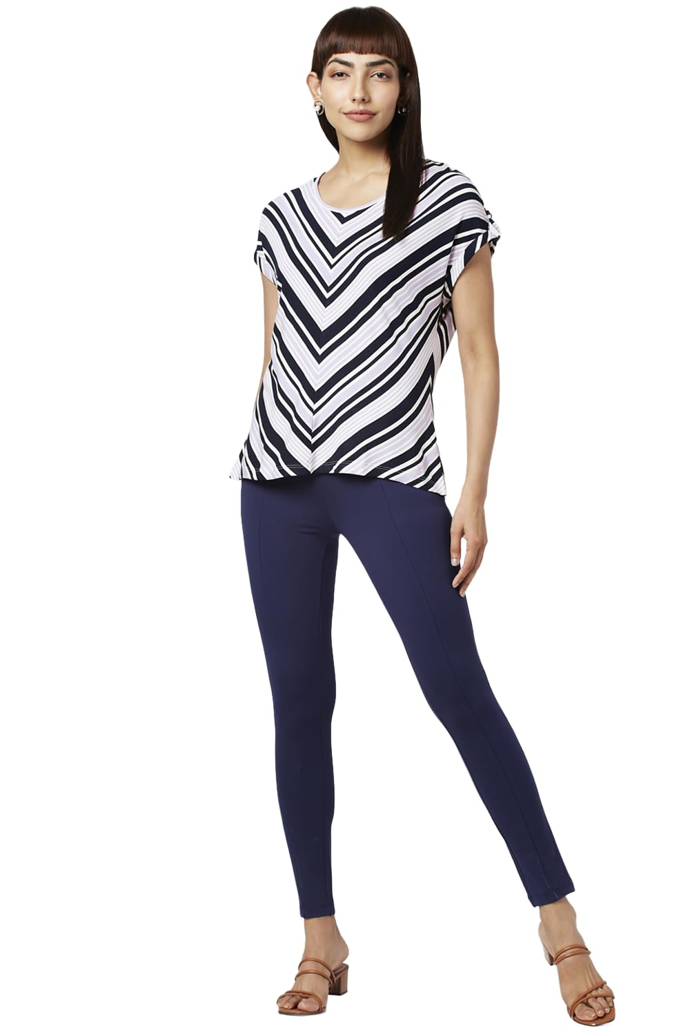 Rare Rabbit Women Cotton Striped Regular Fit Top in neutral