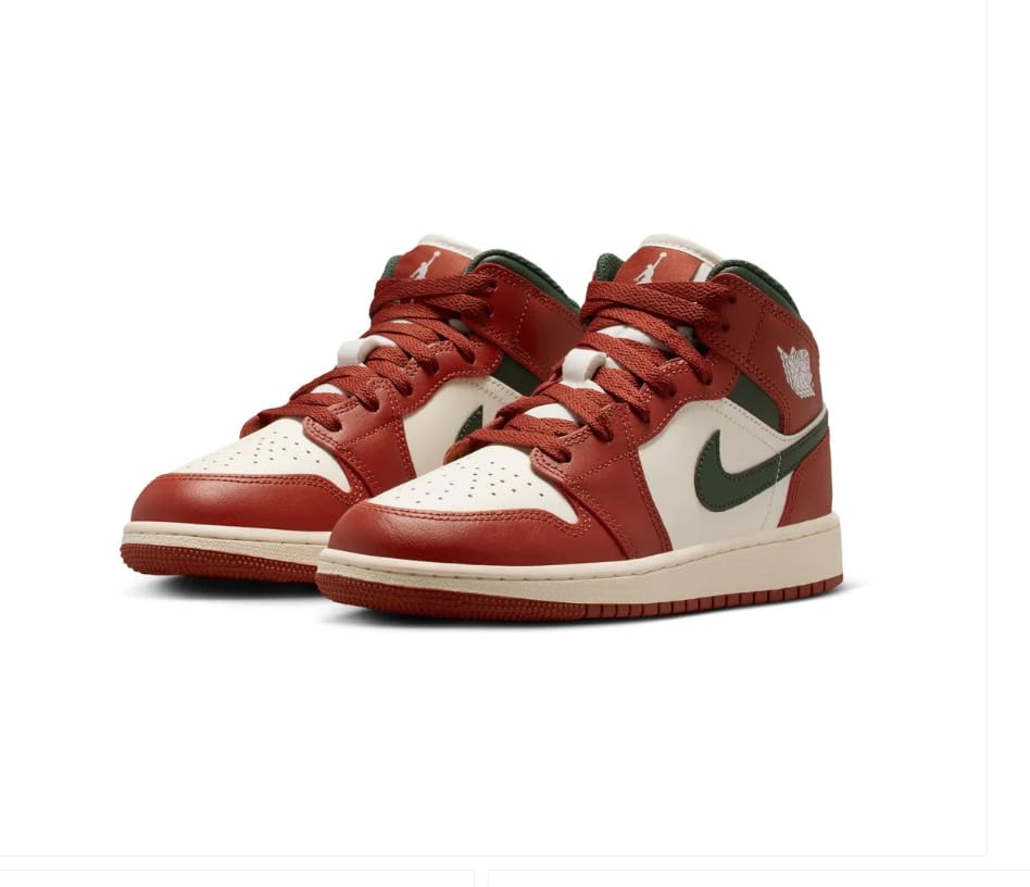 NIKE Zapatos Air Jordan 1 Mid (GS) Código DQ8423-105 Blanco Niños, Crema Verde, 36.5 EU