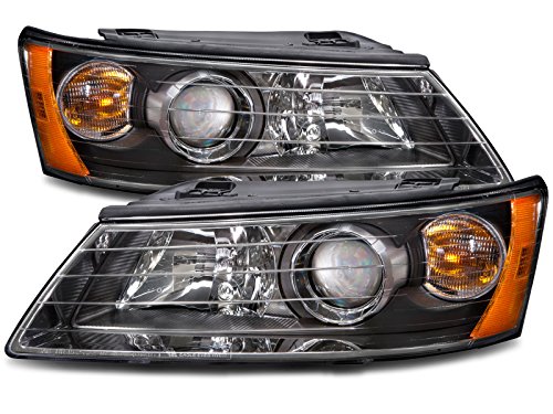HEADLIGHTSDEPOT Halogen Headlight Compatible with Hyundai Sonata 2006-2008 Includes Left Driver and Right Passenger Side Headlamps