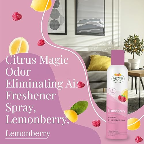 Image of Citrus Magic Odor Eliminating Air Freshener Spray, Lemonberry, 3-Ounce, Pack of 3