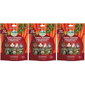 Oxbow 3 Pack of Carrot and Dill Simple Rewards Small Pet Treats, 3 Ounces Each, with Hay