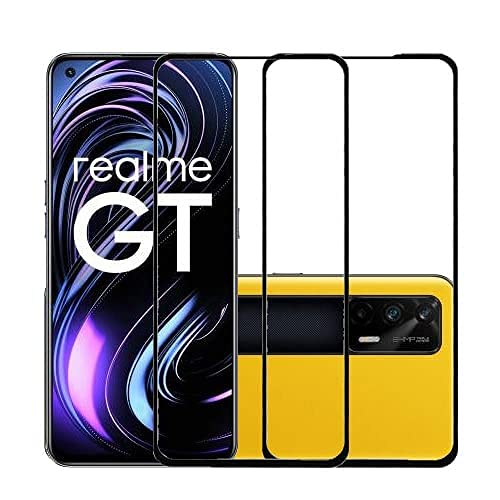 Image of Screen Protector for Realme GT 5G (Black) Tempered Glass Edge-to-Edge 6D Screen Guard With Installation Kit