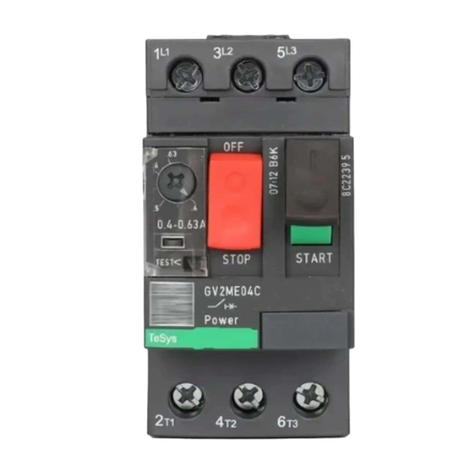 CLBSWYEJK GV2ME04C GV2ME04 Motor circuit breaker, GV2, 3P, 0.4-0.63 A, screw clamp terminals