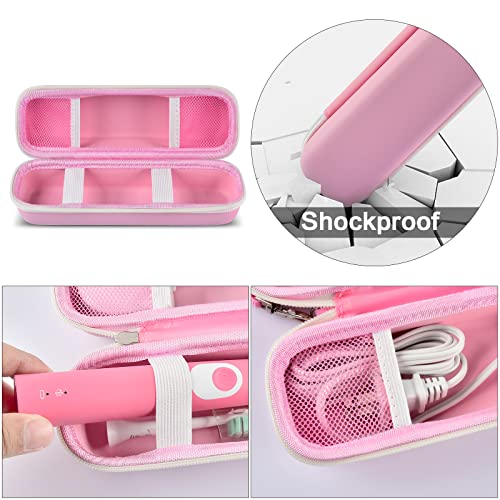 Image of Case Compatible with Philips Sonicare ProtectiveClean 4100 5100 6100 6500 7500 Rechargeable Electric Toothbrush.Travel Holder Fits for Oral-B 7500 9600 9300 Pro 1000 with Charger - Pink (Box Only)