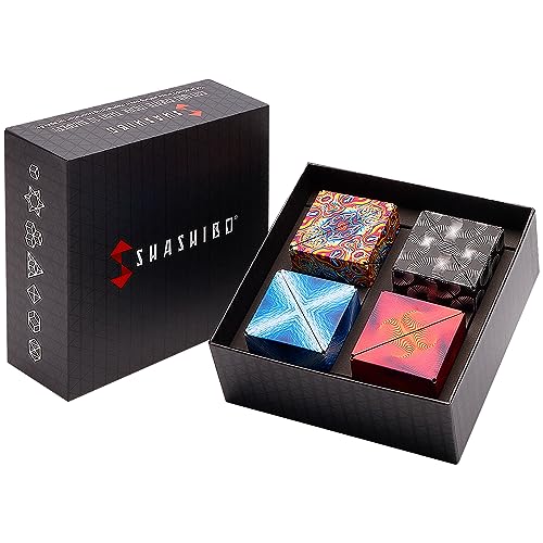 Image of Shashibo Gift Box of 4- The Shape Shifting Box (36 Rare Earth Magnets) STEM /STEAM Fidget Geometric 3D Magnetic Transforming Magnetic Box Magic Cube