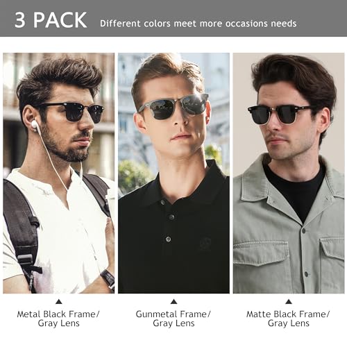 Image of SUNGAIT Polarized Sunglasses for Men and Women, Classic Half-Frame Retro Shades for Driving, Travel, and Outdoor Activities