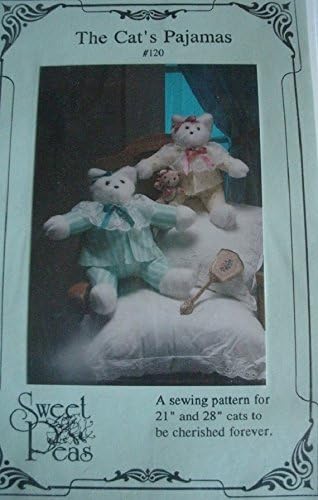 Patrón de pijama de gato para gatos de 21 x 18 pulgadas de patrón de guisantes dulces 120