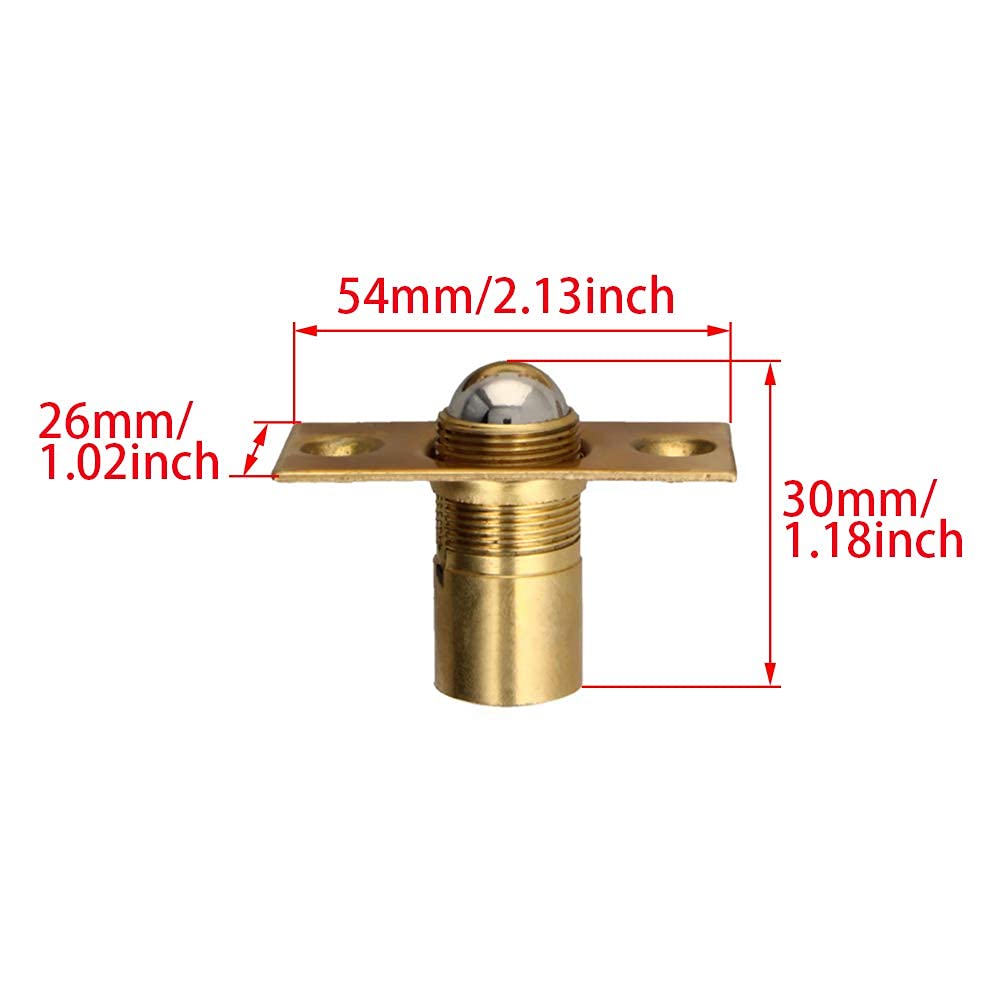 Türkugelschnäpper für französische Türen, verstellbar, 5,4 cm Länge, goldfarben, 5 Stück