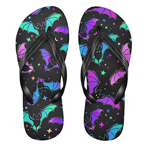 MNSRUU Flip Flops for Women Men Skull Flip Flops Goth Sandals Shower Slippers for Beach XS-XXL