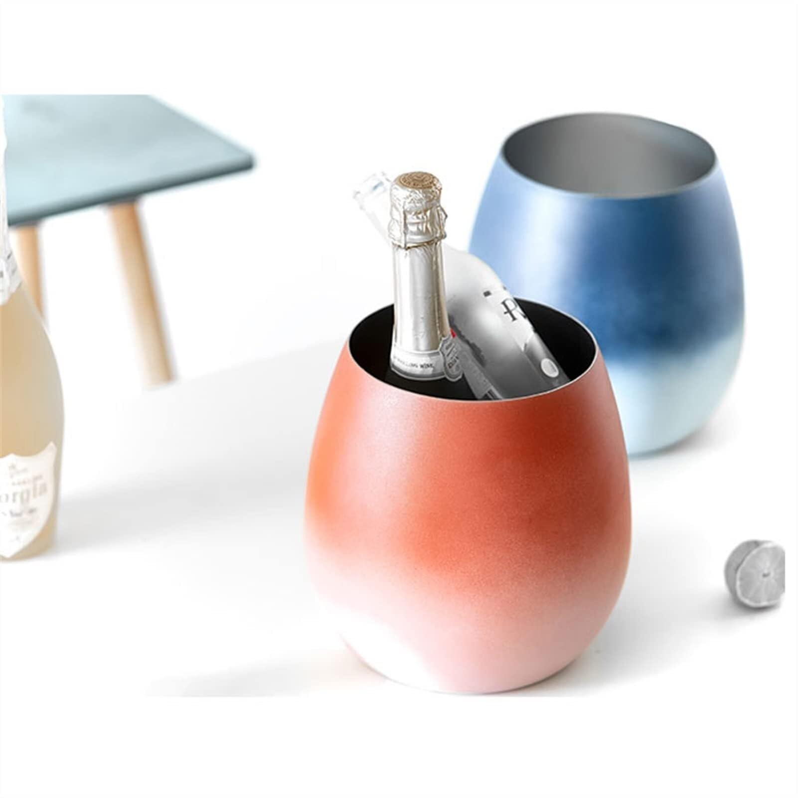 Secchiello per Il Ghiaccio Secchiello per Il Ghiaccio Secchiello per Champagne con Gradiente di Moda Secchiello per Il Ghiaccio in Acciaio Inossidabile Secchiello per Il Ghiaccio c
