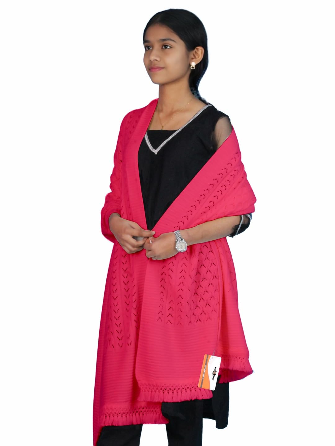 pick ur needs Women’s Soft Knitted Stole Lightweight Winter Shawl with Elegant Pattern & Tassels Warm, Stylish & Comfortable-picture-6