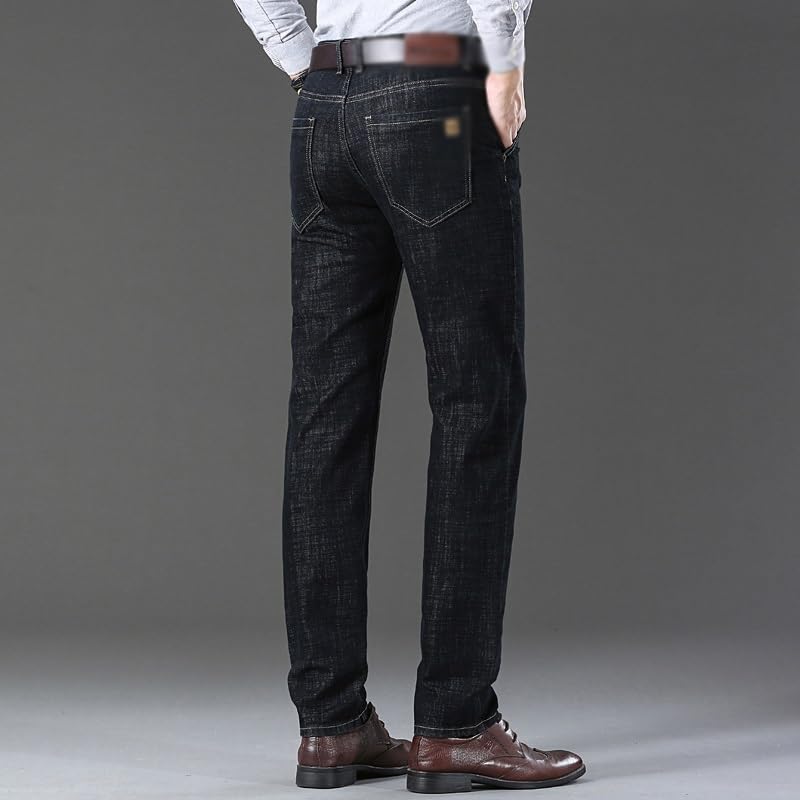 Stretch Solid Jeans Business Denim Slim-fit Jeans Pants3