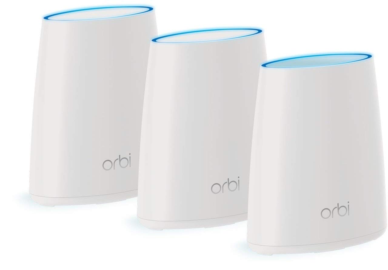 NETGEAR Orbi Whole Home Mesh WiFi System – 3 Pack Route r& 2 Mini satellite extenders RBK43 (Renewed)