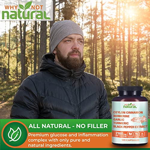 5-In-1 Organic Ceylon Cinnamon Capsules With Berberine, Garlic, Turmeric, Black Pepper Extract Pills #TOP6