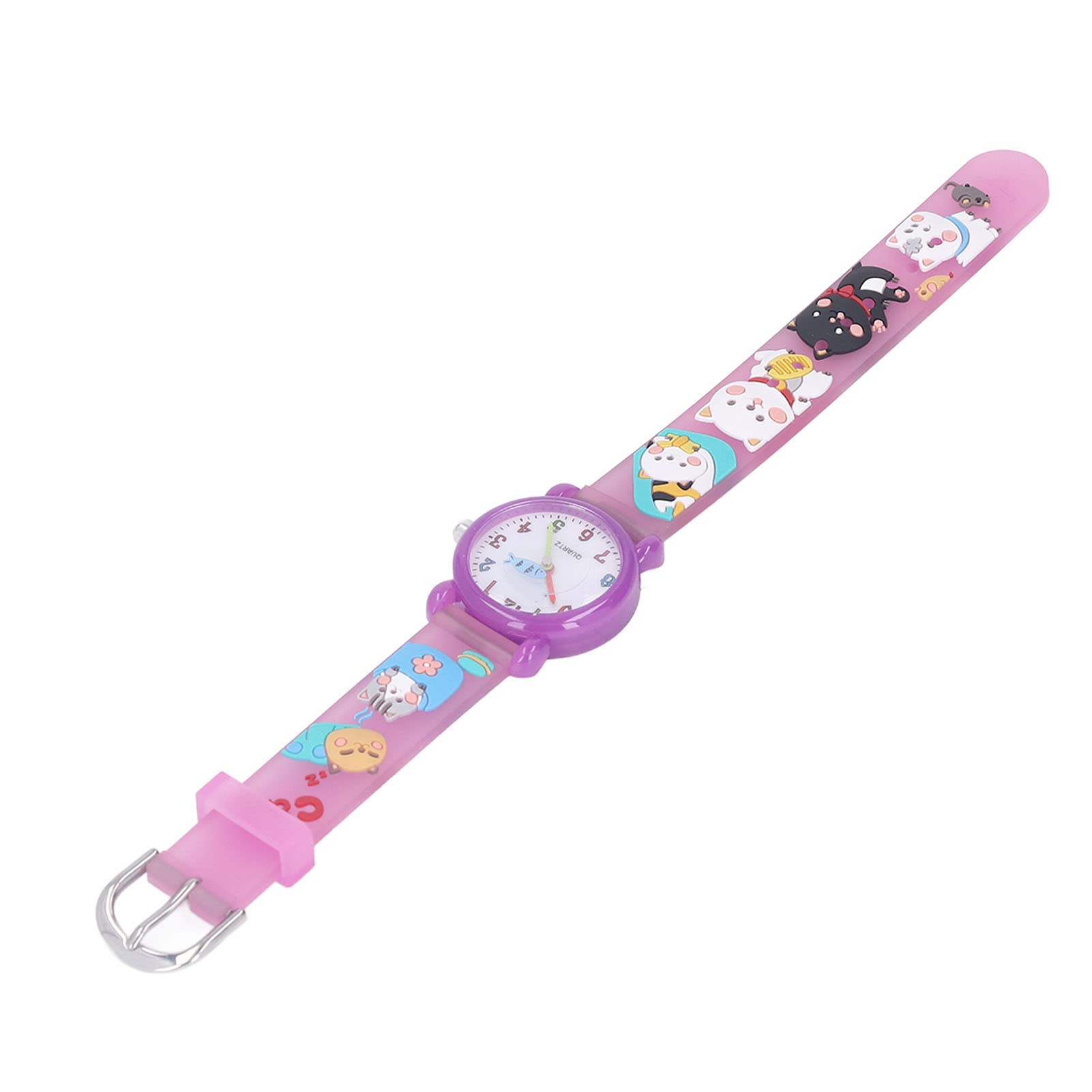 Childrens Watch Habit Development Cute Cat 3D Cartoon Style Clear Scale Waterproof Watch for Kids (Purple) (B0C5VNG2F4) Amazon Price History, Amazon Price Tracker