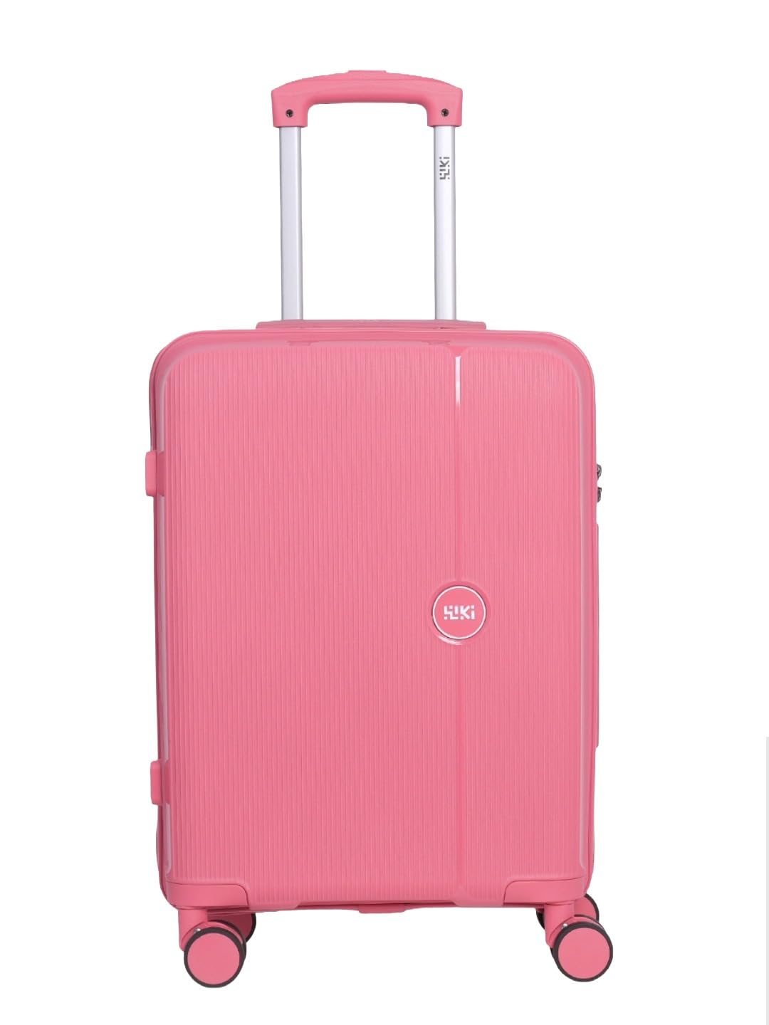 Zine Cabin Luggage 55 cm Polycarbonate Hard Shell Trolley Bag | 8 Spinner Wheels | Lightweight Carry-On Suitcase with Combination Lock | Water Resistant Travel Luggage for Men & Women |Rose_Gold