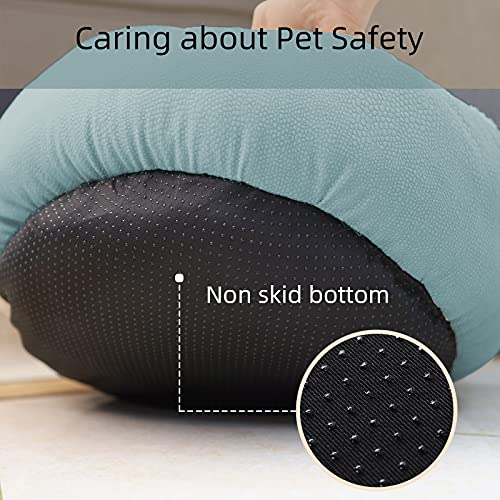 Peswety Cuddle Dog Bed Cat Bed Donut Small Pet Medium Cover Washable Clearance Snuggler Soft Plush Attached Blanket… - Image 4