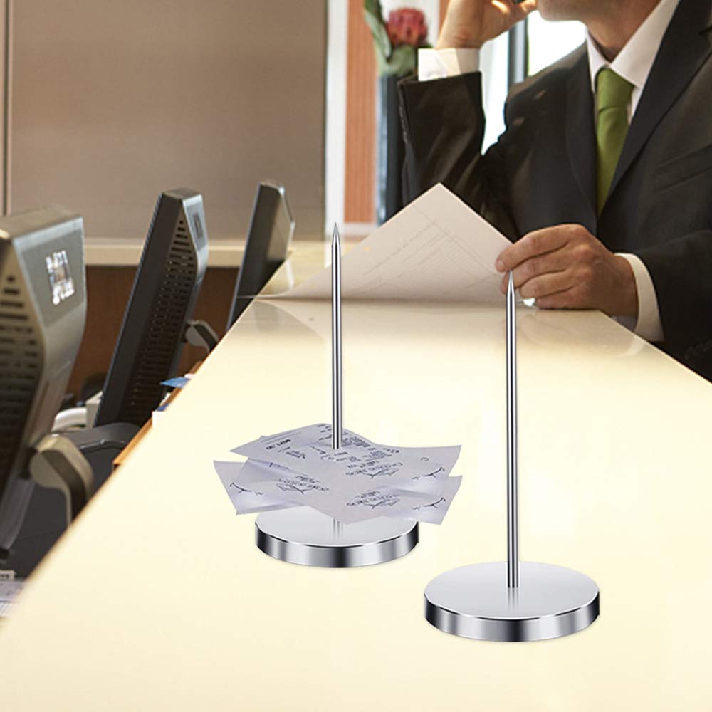 Buy 3 Pcs Receipt Spike Paper Spike Receipt Holder, Silver Straight