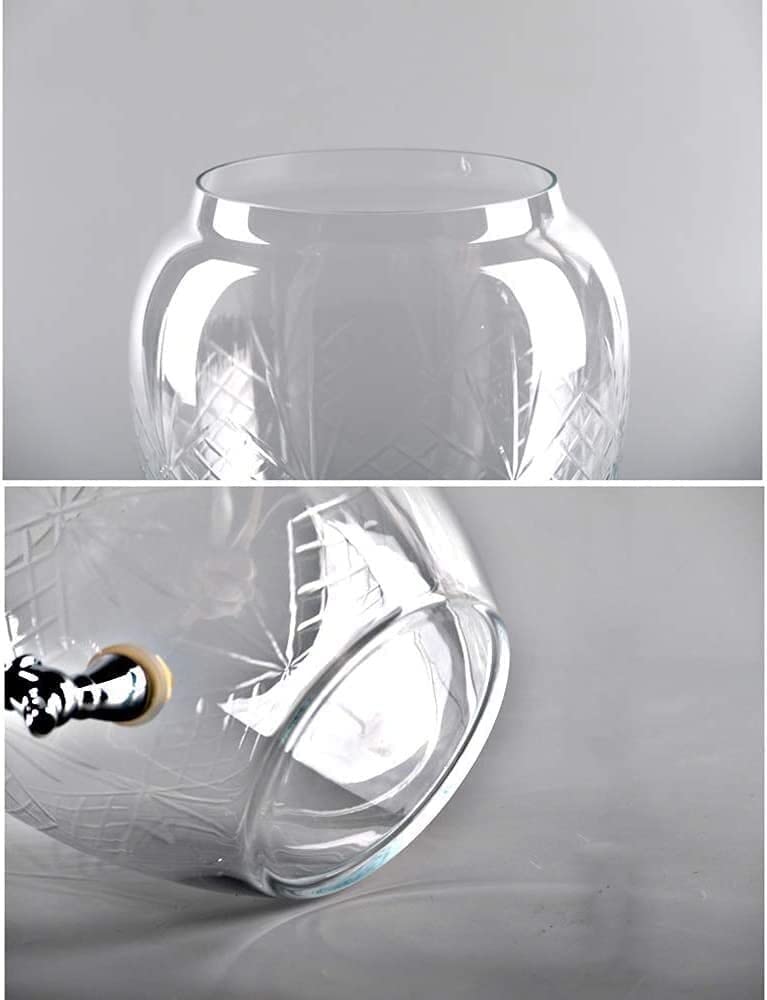 Dispensador de Cerveza, Cubo de Cerveza 6L/10L Dispensador de Bebidas | con Boquilla Easy Flow | Soporte Metálico | Cubierta de Vidrio Vidrio Transparente (Color : 6l)
